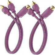 GANAZONO 2Pcs Audio Splitter Cable for Car Amplifier Subwoofer Female to Male Converter Violet Compatible with Various Car Audio Systems Easy Installation