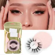 Eyelash Tweezers Brush Set Self-adhesive Glue Strip Lashes Extension Reusable #