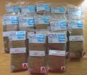 13 Bags Sealed Columbia-Minerva Mustard 3212 Latch Hook Yarn 320 Pieces Per Bag