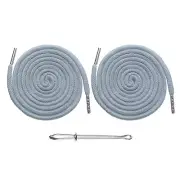 2pcs Drawstring Cords 51" Replacement Drawstring with Threader, Bright Gray