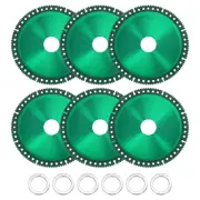 6pcs 4.5" Diamond Saw Blade 7/8" (22mm) Hole Dia Cutting Disc for Grinder, Green