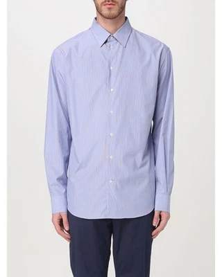 Emporio Armani Slim Fit Dress Shirt Men Gnawed Blue
