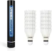 SPPHONEIX 12-Pack Goose Feather Badminton Shuttlecocks with High Durability Badminton Birdies Balls Model 901