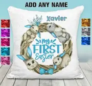 Easter Bunny Cushion Cover Sequin Throw Pillow Flip My First Easter Personalised
