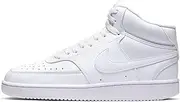 [Nike] Women's WMNS Court Vision Mid Sneaker, White White White White 100, 3.5 UK
