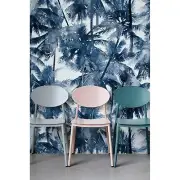 Watercolor palm Tropical painting wall mural removable wallpaper Navy palm Home