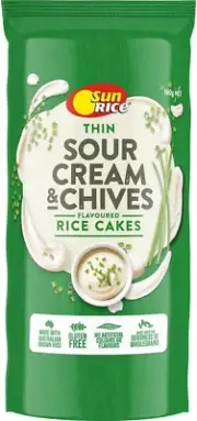 Sunrice Thin Sour Cream and Chives Rice Cake 160 G