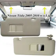 RH LH Front Sun Visor Panel w Makeup Mirror For Nissan Tiida 2005-10 Light Gray (for: Nissan)