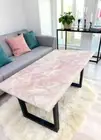 24"x48" Stunning Pink Rose Quartz Stone Dining Table crystal Healing Gemstone