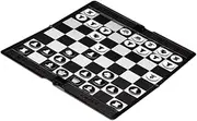 HOOTNEE Foldable Chess Checkers Set International Toy Leather Case Great Present for Chess Enthusiasts