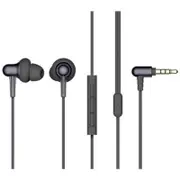Stylish E1025 Graphene Earphone 3.5mm Wired Control Stereo Headphone with Mic BLACK COLOR