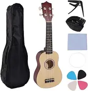 LeeQinersw Mini Ukulele Guitar 4 String Compact Musical Instrument for Preschoolers, wood