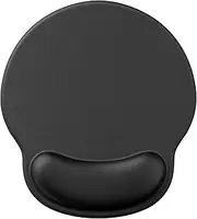 Tzylomirx Mouse Pads, Mouse Mat, Ergonomic Mouse Pad with Wrist Support, Comfortable Gel Wrist Rest, Smooth Surface Non-Slip PU Base, Ideal for Laptop, Office, Home Use, Black