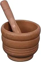 Mwqpgyh 11.4x11.4x9.5cm Guacamole Bowls Wooden Pestle and Mortar SetGarlic Masher with Lid Natural Bamboos Wood Garlic Press Ginger Crusher for Muddling and Grinding Spices, Brown