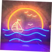 Sunset Neon Sign for Bedroom, Sunrise & Sunset at Sea Neon Light Sign for Wall
