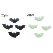 20 Pack 3D Bats Small Plastic Wall Bat Decals for Home Window Decoration