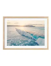 [Profile Australia] Australian Made Bondi Surf Break Art Print A2 in Natural Frame
