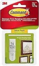 Command Picture Hanging Strips Value Pack D4VC, Small, White, 64-Pairs