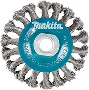 [Makita] 1 Piece - 4.5" Knotted Twist Wire Wheel Brush For 5"-9" Grinders - Heavy-Duty Conditioning For Metal - 4 1/2" x 5/8-Inch | 11 UNC