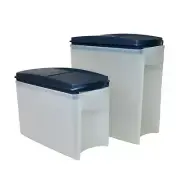 Tupperware 2 Modular Mates Squares Black Flip Seal 1 L & 1.6 L #5236 5389 & 5237