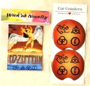 Led Zeppelin Car Coasters & Charm Custom Made