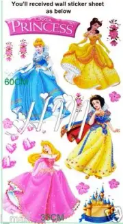 4 Disney Princess - Removable Wall Sticker/Decal/Decor