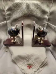 World Globes Bookend Set. Sealed And New. 3.5 X 6 , 6.5 "