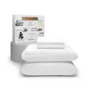 Queen Size Sheet Set, 300 Thread Count 100% Cotton White Bed Sheets Set, Deep...