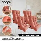 SOGA 4X 45cm Peach Triangular Wedge Lumbar Pillow Head Backrest Bed Cushion