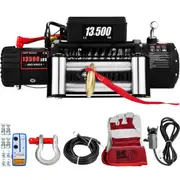 Electric Winch 13500lb/6123kg, Steel Cable Recovery Winch 12V, Power Winch with Wireless Remote Control, Handlebar-Mounted Rocker and Powerful Motor for Boats, UTV, ATV Wrangler