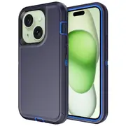 For Apple iPhone 15 Plus Case Drop Resistant Defender Tradies Heavy Duty Rugged Shockproof Tough Cover (Navy Blue)