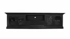 Hamptons Halifax Criss Cross Glass Door TV Entertainment Unit / Stand Black