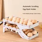Space Saving Egg Dispenser 2 Layer Refrigerator Egg Storage Box Household