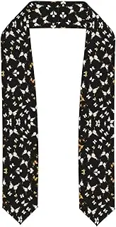 [EdWal] Gold White Butterflies Black print Graduation Stole and Sash Class for Unisex Adult Honor Stole Honor Stole of 2025
