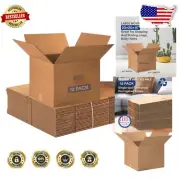 12 Pack Heavy-Duty Large Moving Boxes 20" x 20" x 15" - Perfect for All Needs