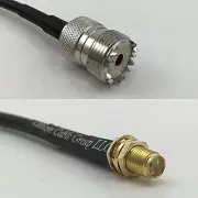6 feet RG58 SO239 UHF Female to SMA FEMALE Pigtail Jumper RF coaxial cable 50oh