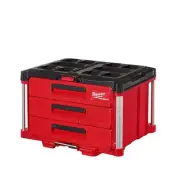 Milwaukee Portable Tool Box Modular 3Drawer Metal Reinforced Corners w/ Lockable