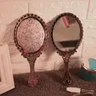 Embossed Mirror Handheld Without Distortion Embossed Flower Makeup Mirror Abs
