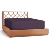 21” Extra Deep Pocket Ultra Soft Fitted Sheet with Corner Straps, Queen-Eggplant