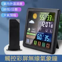 在飛比找momo購物網優惠-【優品生活館】多功能觸屏氣象時鐘(溫濕度計 濕度計 溫濕度計