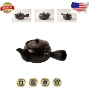 Authentic Japanese Ceramics: Matte Black Teapot with Infuser for Tea Enthusiasts