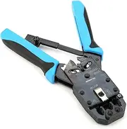 TU-200AR Network Ethernet Cable Crimper, High Carbon Steel Crimping Tool for 8P8C RJ-45 with Labor-Saving Ratchet, Suitable for Telephone Terminals