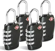 TSA Approved Luggage Combination Locks, T Tersely 4 Digit Combination Padlock with Alloy Body TSA Lock for Travel Bag, Suit Case, Lockers, Gym, Bike Locks or Other (4-Pack)