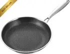11" Stainless Steel Non-Stick Frying Pan, 3-Layer, Induction & Gas Cooktop Safe