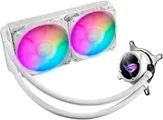 [ASUS] ROG Strix LC II 240 ARGB White Edition All-in-one AIO Liquid CPU Cooler 240mm Radiator, Intel LGA1700, 115x/2066 and AMD AM4/TR4 Support, 2X 120mm 4-pin PWM Addressable RGB Radiator Fans