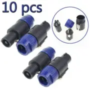 10pcs NL4FC Speakon Bule 4 Pin Plug Male Audio Speaker Cable End Connectors US