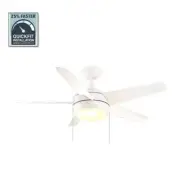 Home Decorators Windward 44in. LED Indoor Matte White Ceiling Fan w Light