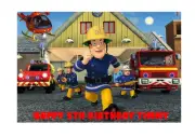 1 x Fireman Sam 17cmx25cm rectangle personalised cake topper edible image