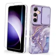 for Samsung Galaxy S25 Case, with Slide Camera Cover & Screen River Purple