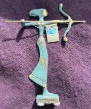 Artemis Figurine Oxidized Brass Handmade Greece Ancient Greek Mythology Goddess